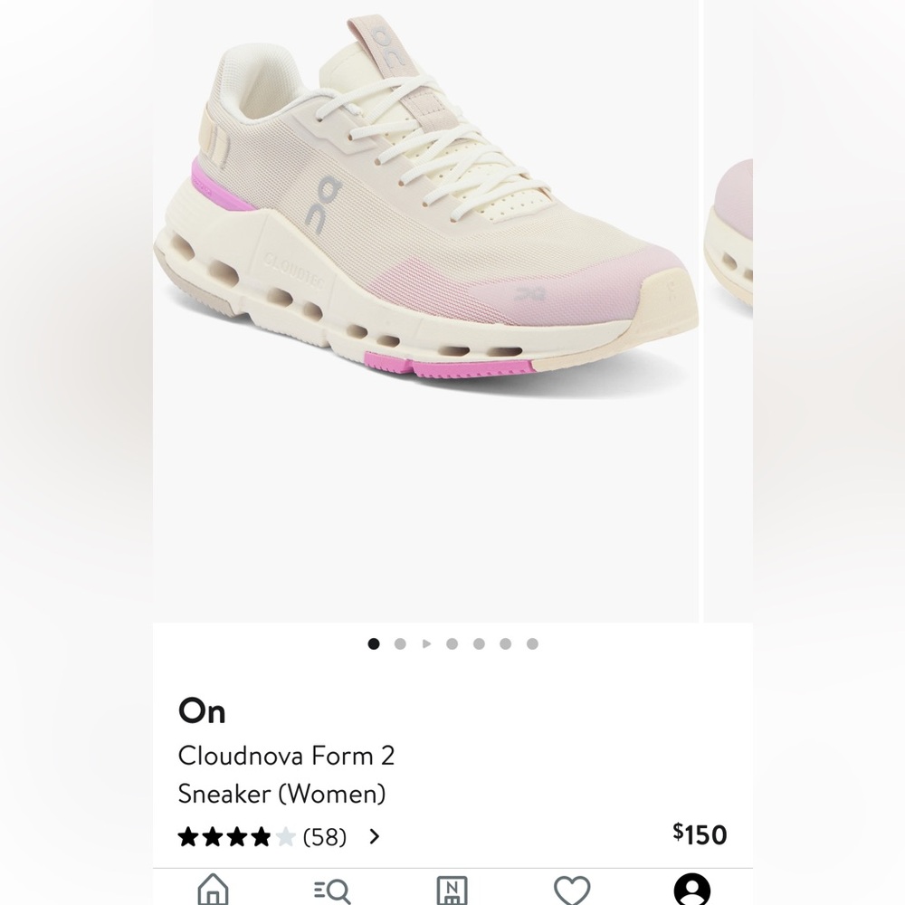On Running Women's Cloudnova Form 2 Sneakers - Cream and Light Pink